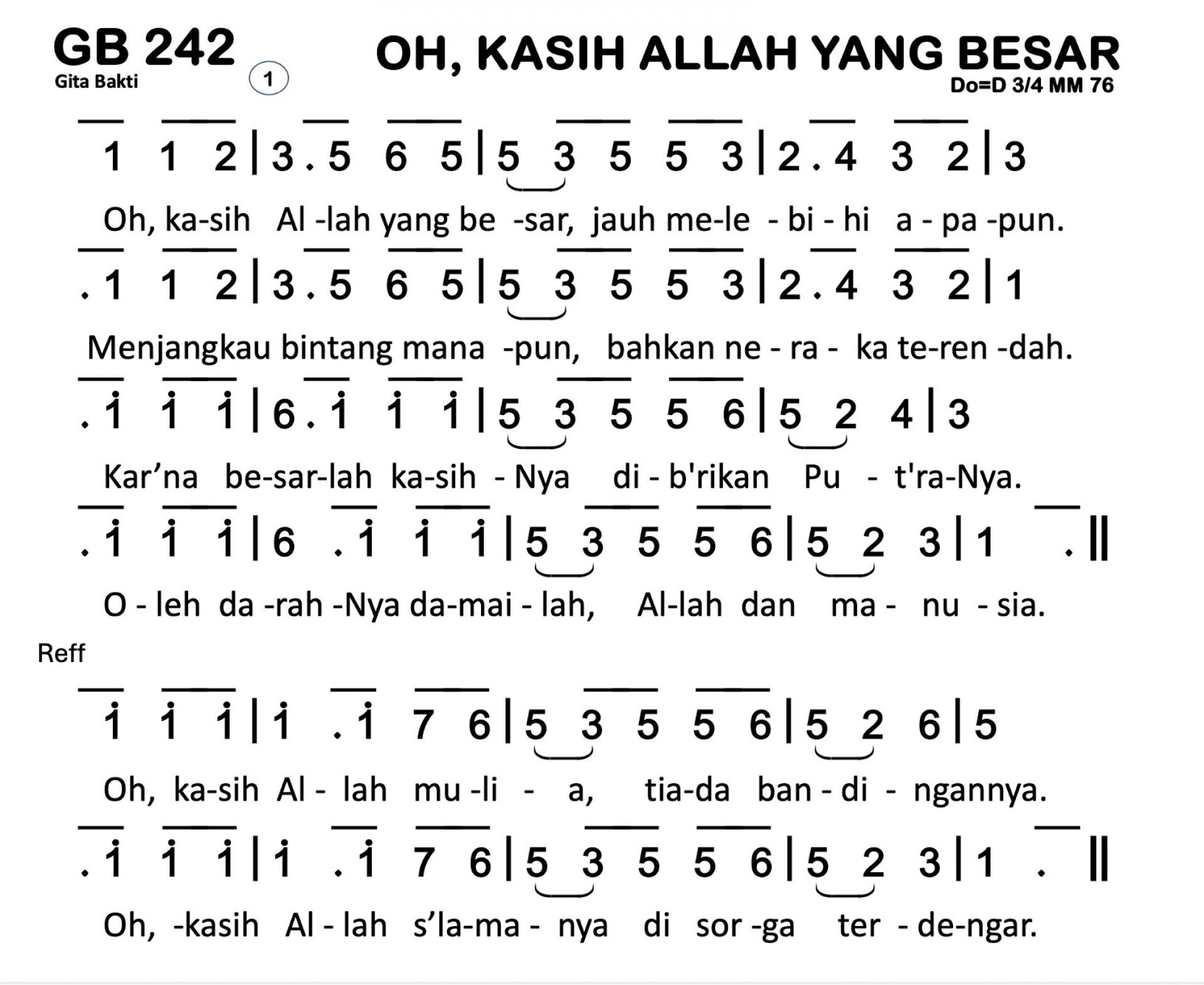 Partitur Chord GB 242