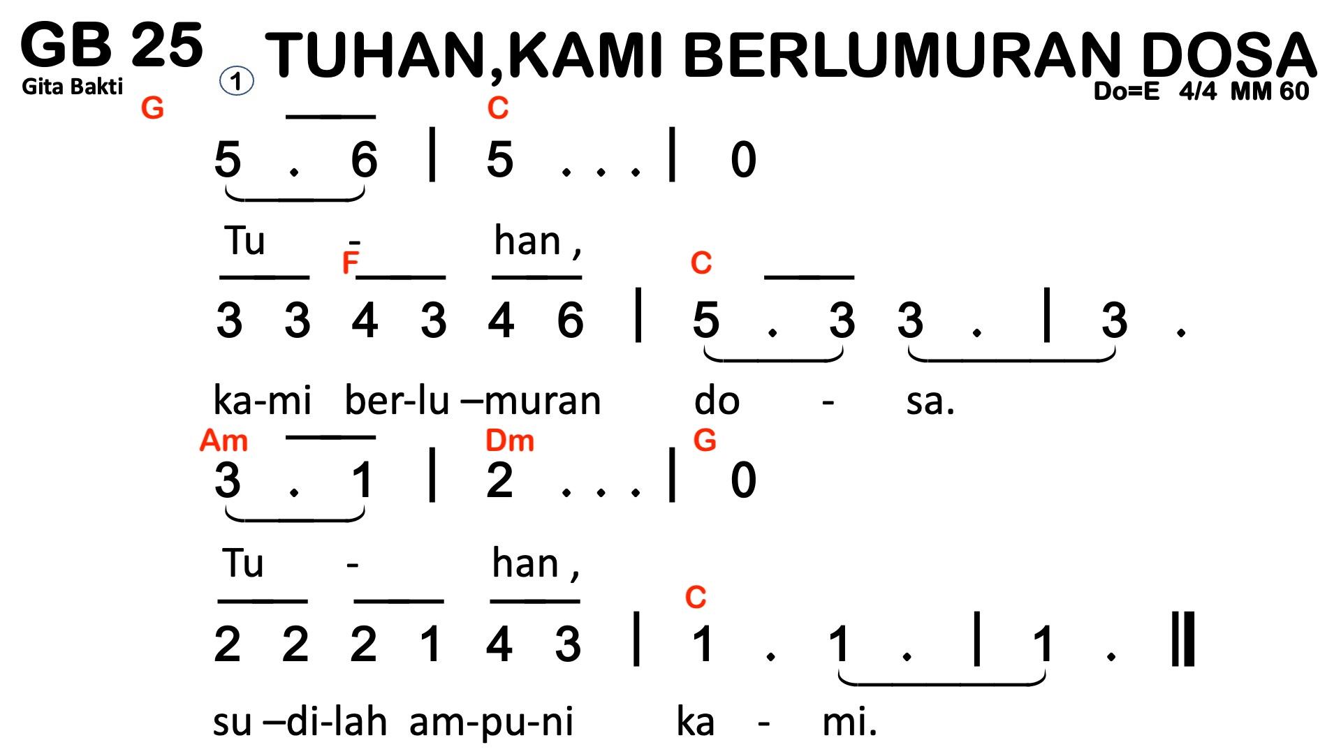 Partitur Chord GB 25
