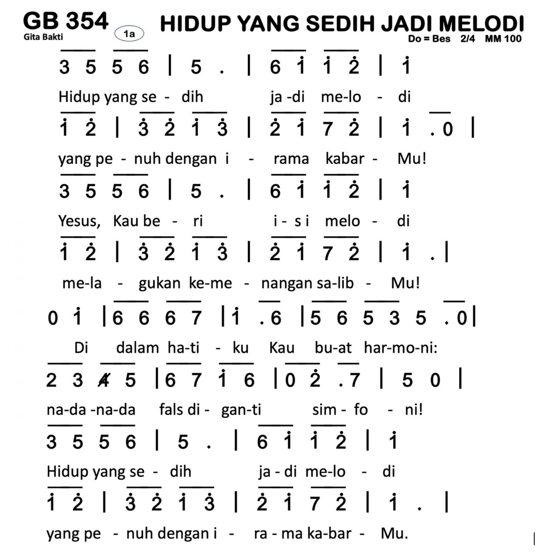 Partitur Chord GB 354