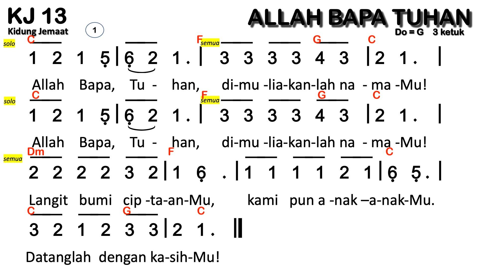 Partitur Chord KJ 13