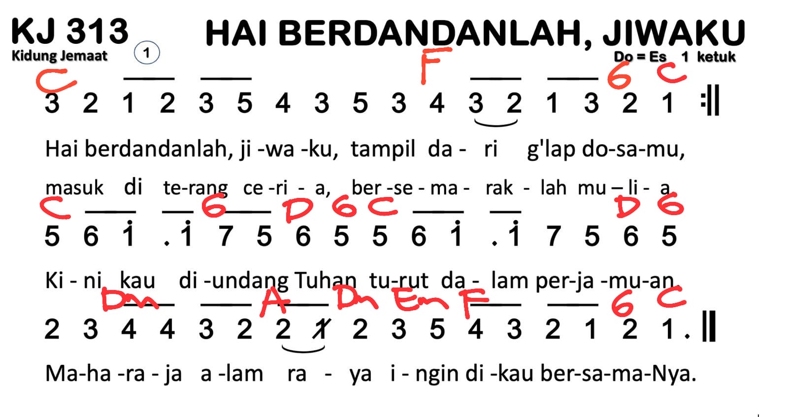 Partitur Chord KJ 313