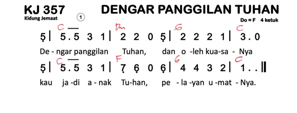 Partitur Chord KJ 357