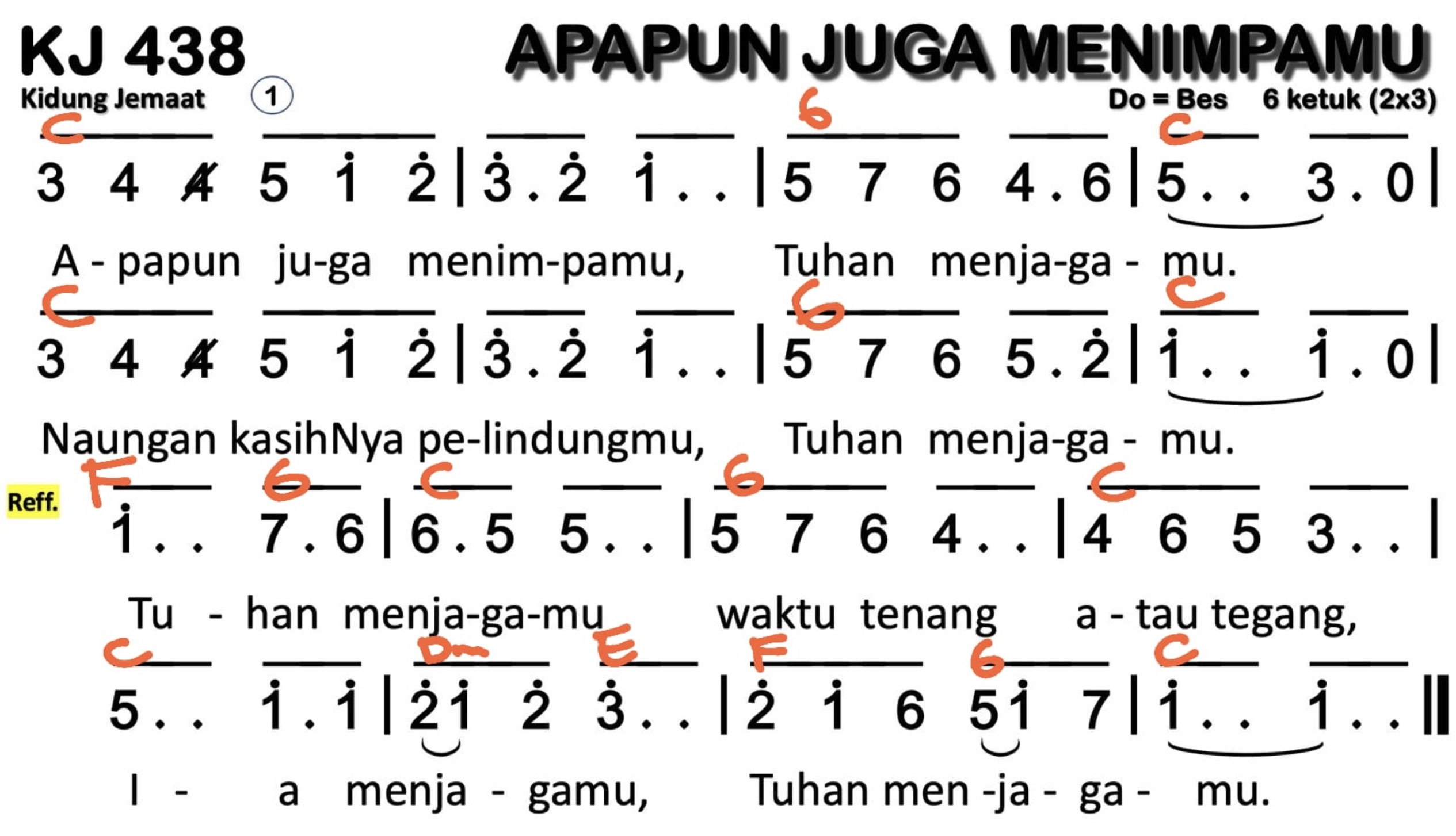 Partitur Chord KJ 438