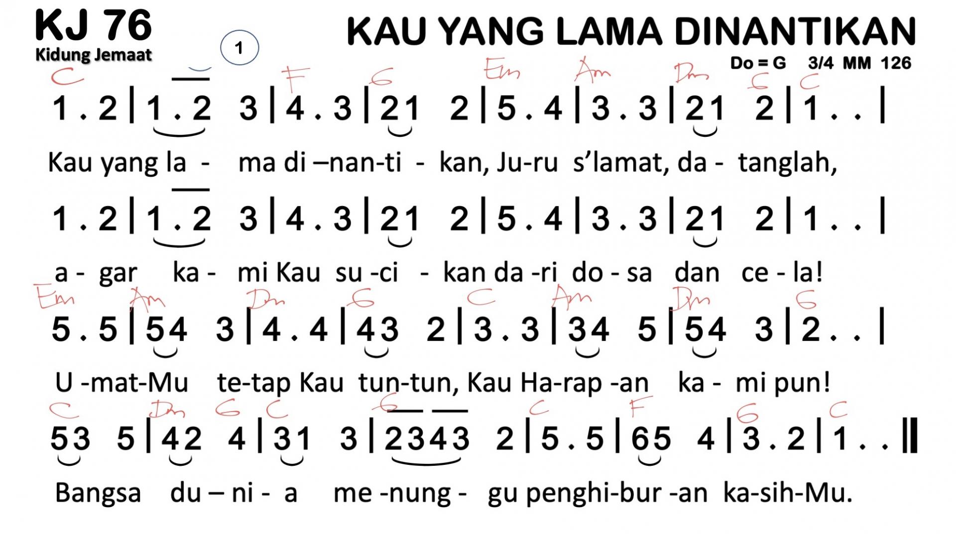 Partitur Chord KJ 76