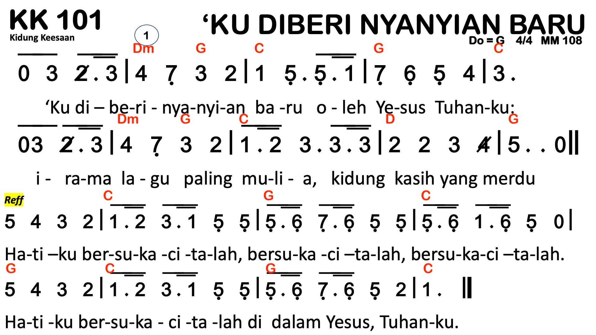 Partitur Chord KK 101