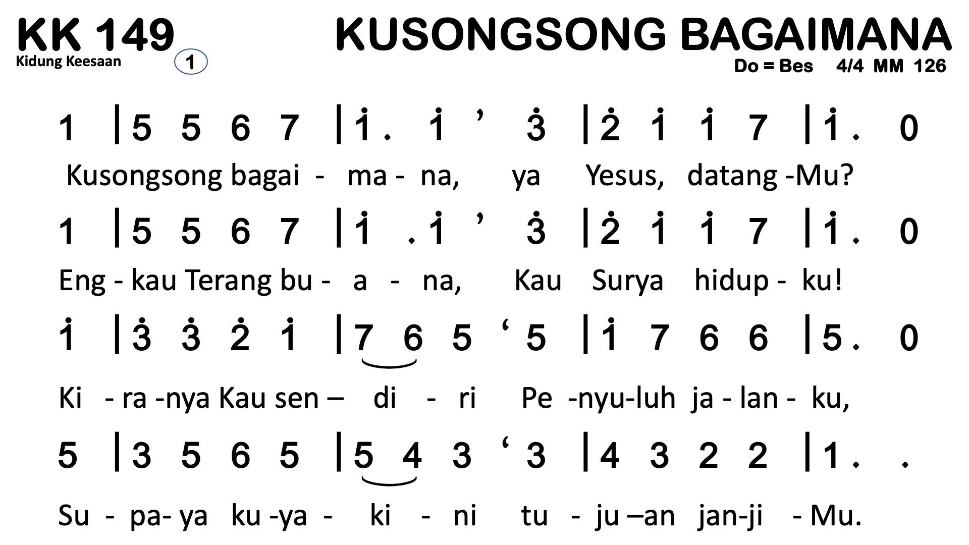 Partitur Chord KK 149