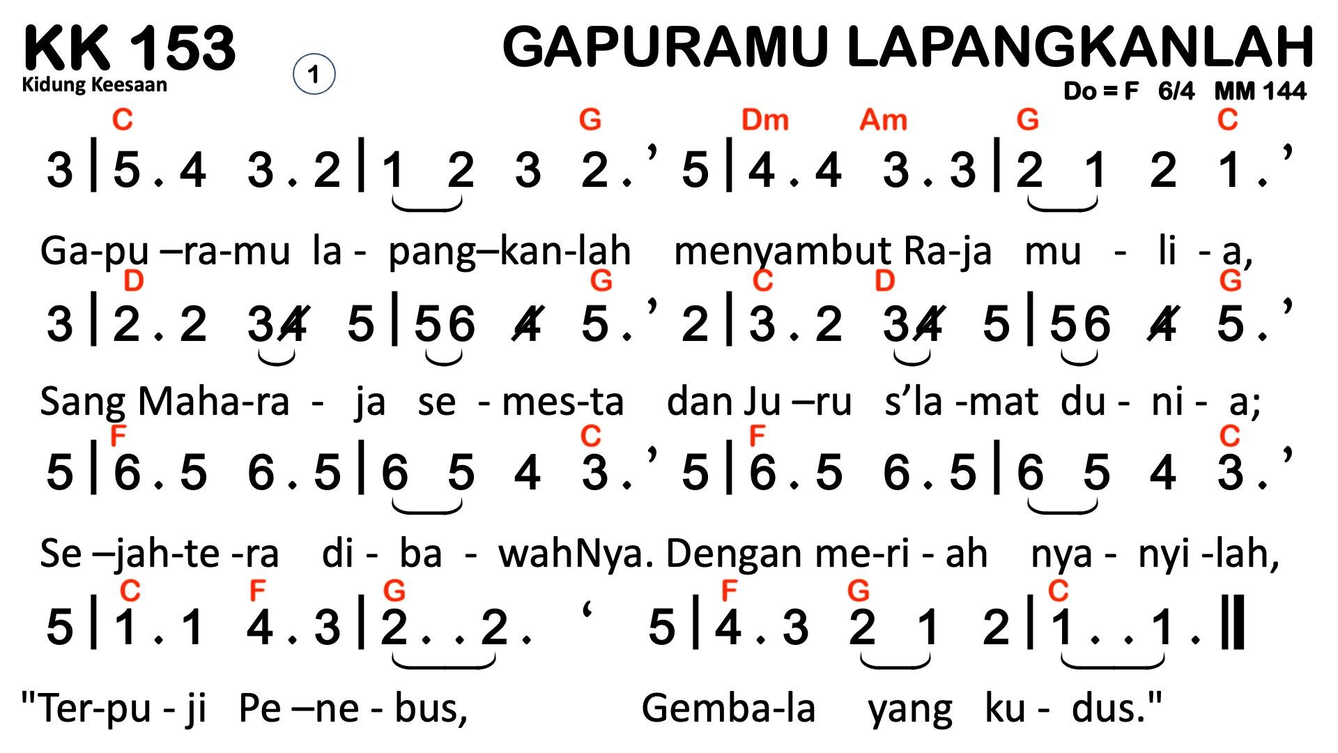 Partitur Chord KK 153