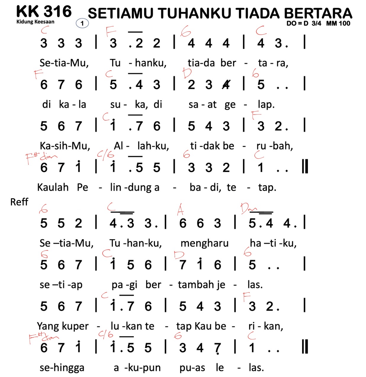 Partitur Chord KK 316