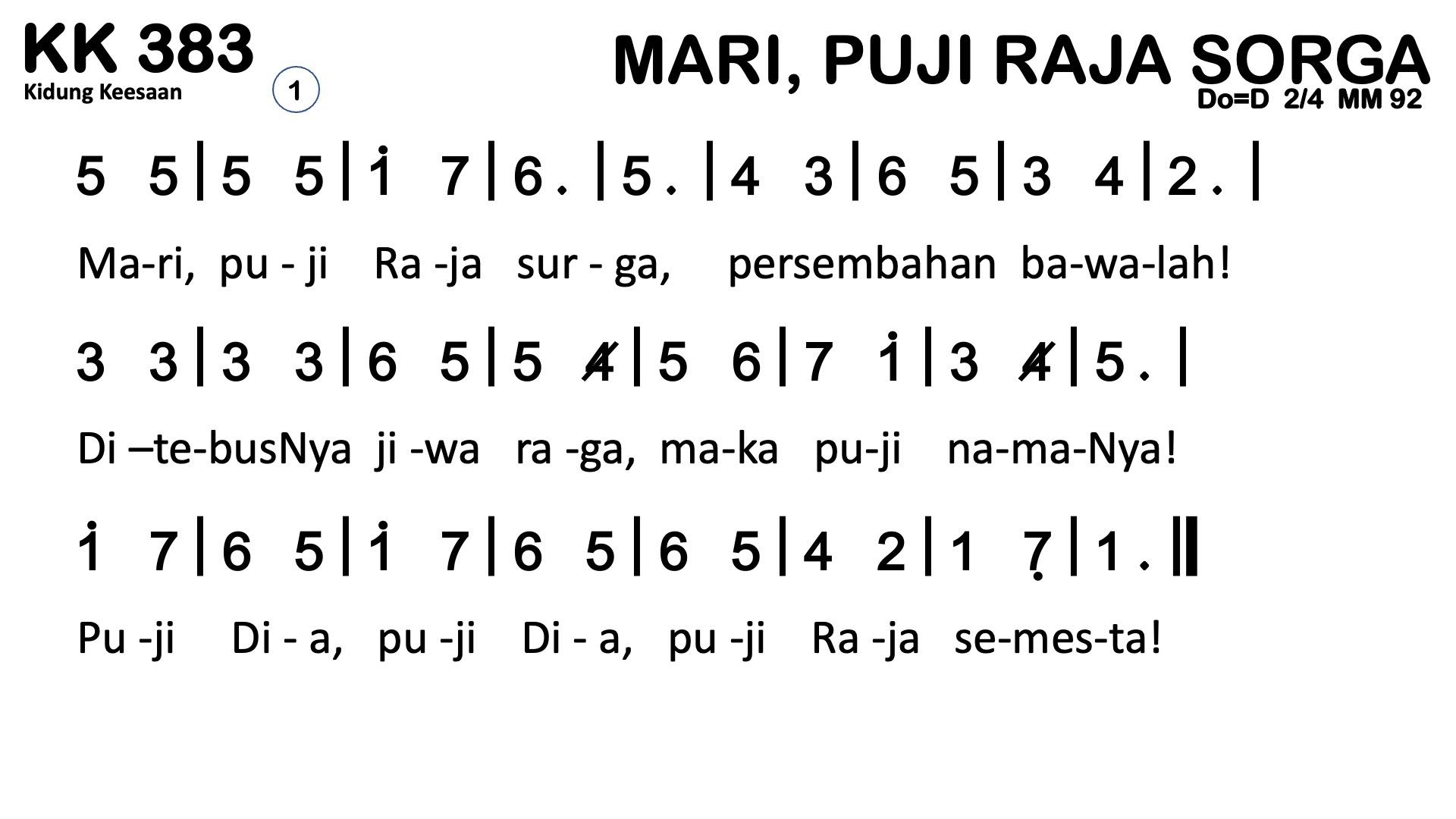 Partitur Chord KK 383