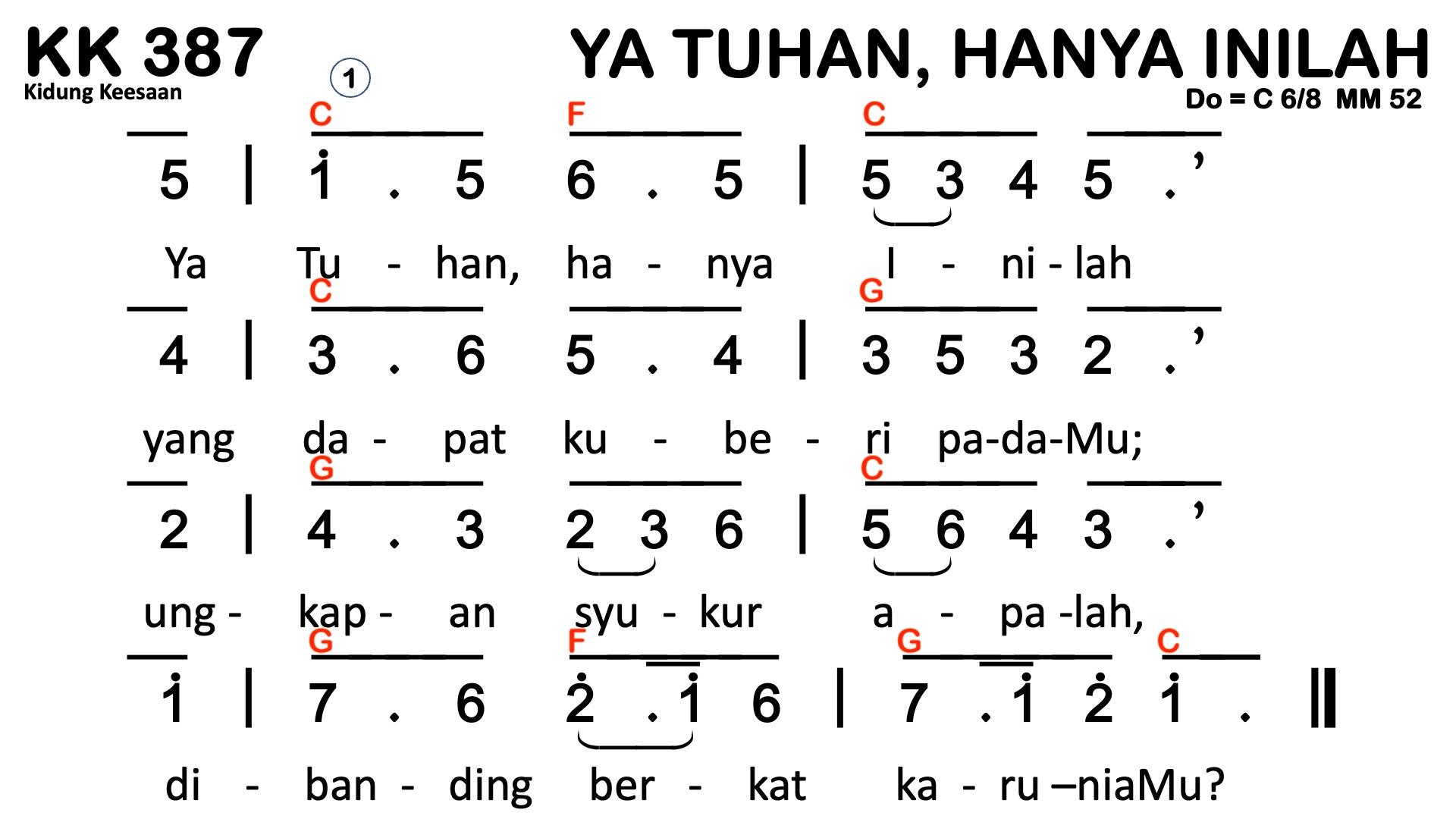 Partitur Chord KK 387