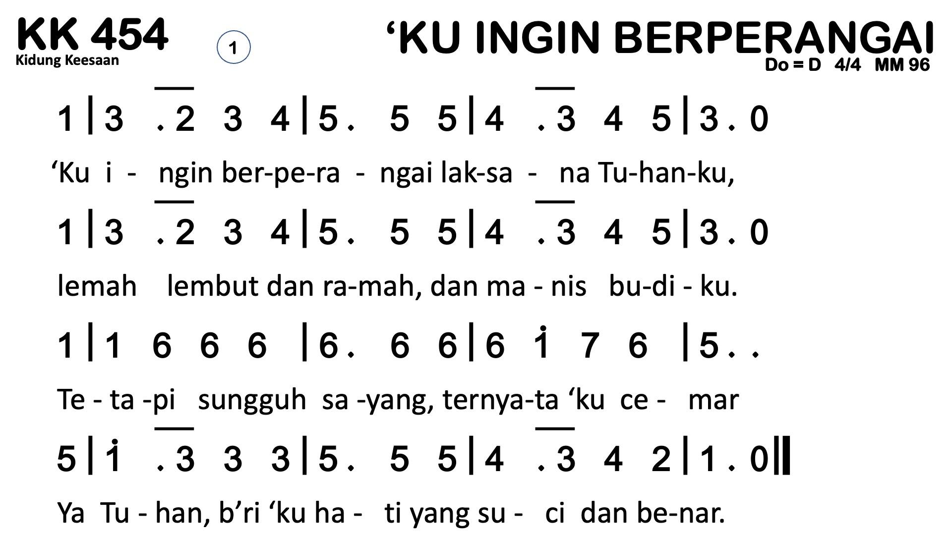 Partitur Chord KK 454