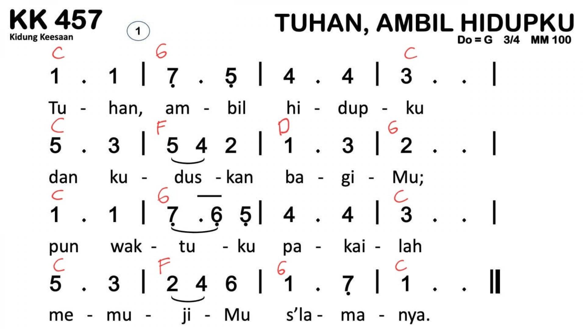 Partitur Chord KK 457