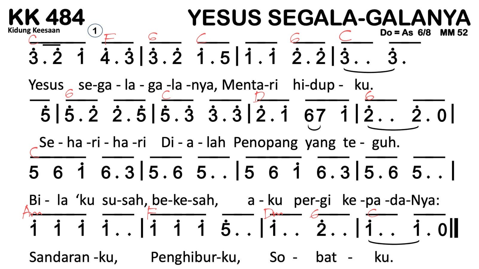 Partitur Chord KK 484