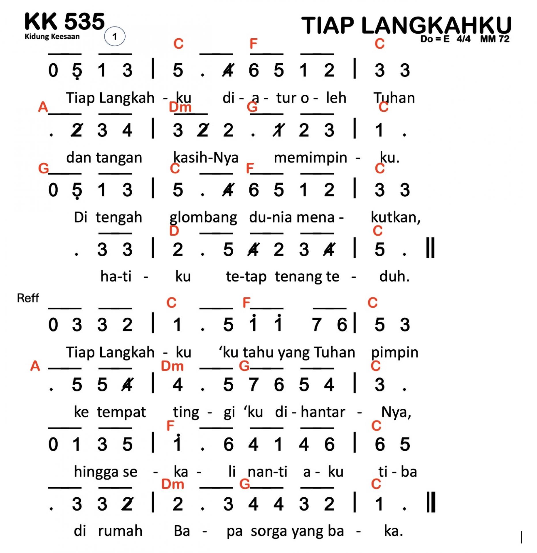 Partitur Chord KK 535