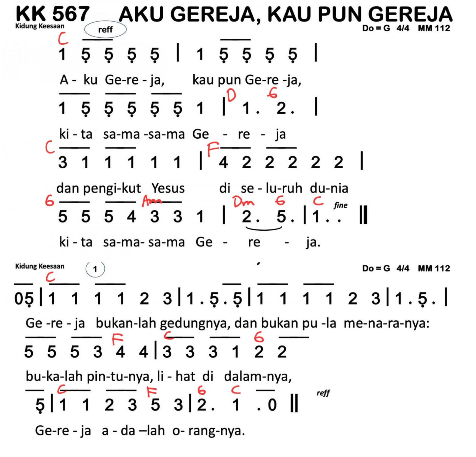 Partitur Chord KK 567