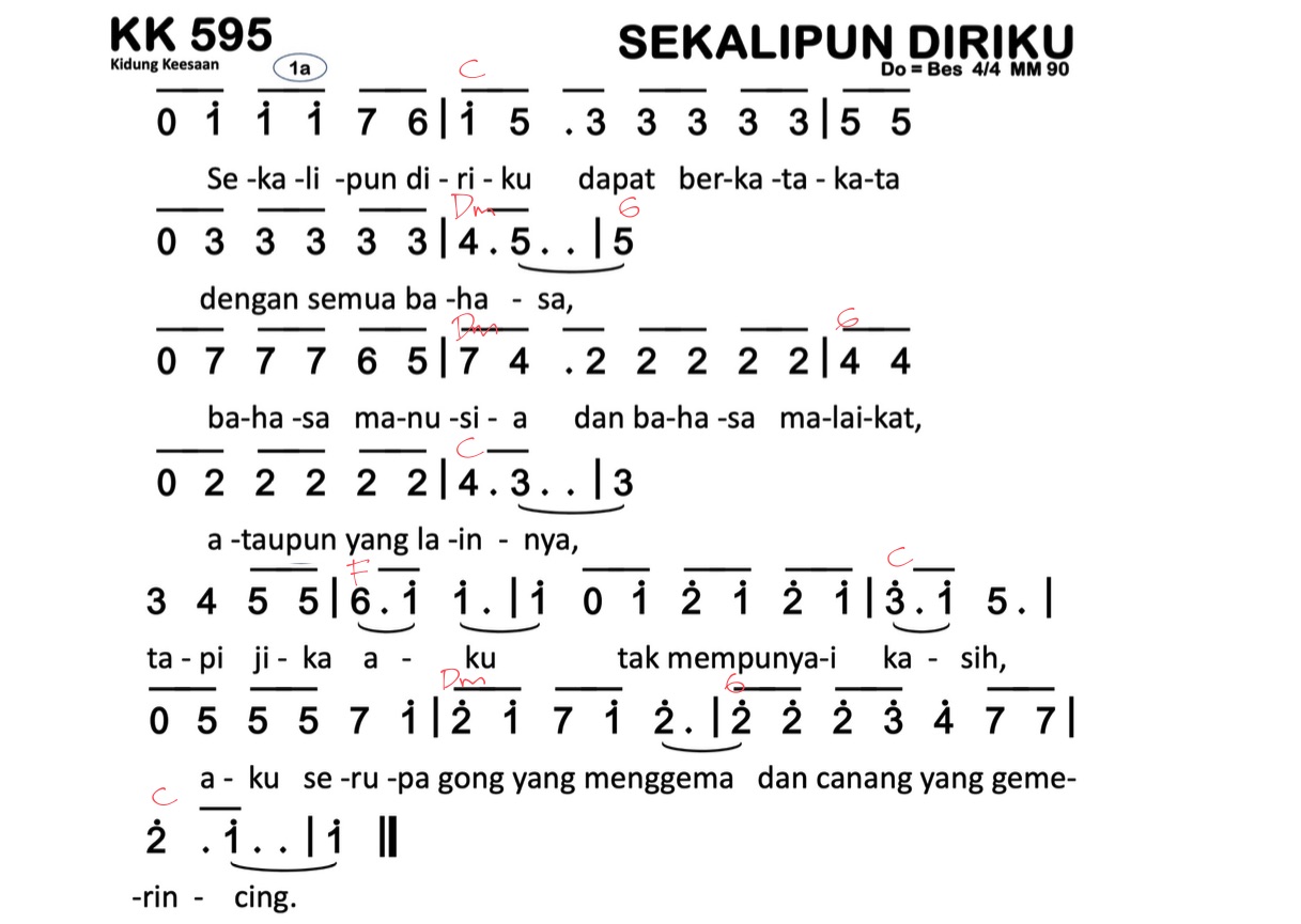 Partitur Chord KK 595