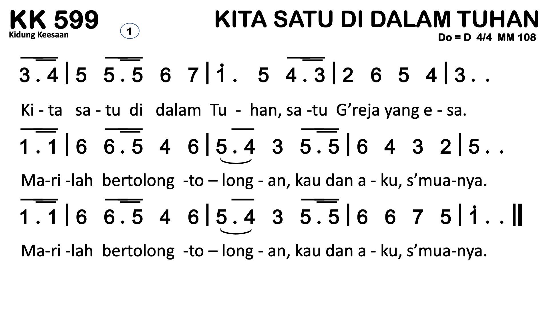 Partitur Chord KK 599
