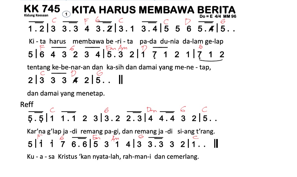 Partitur Chord KK 745