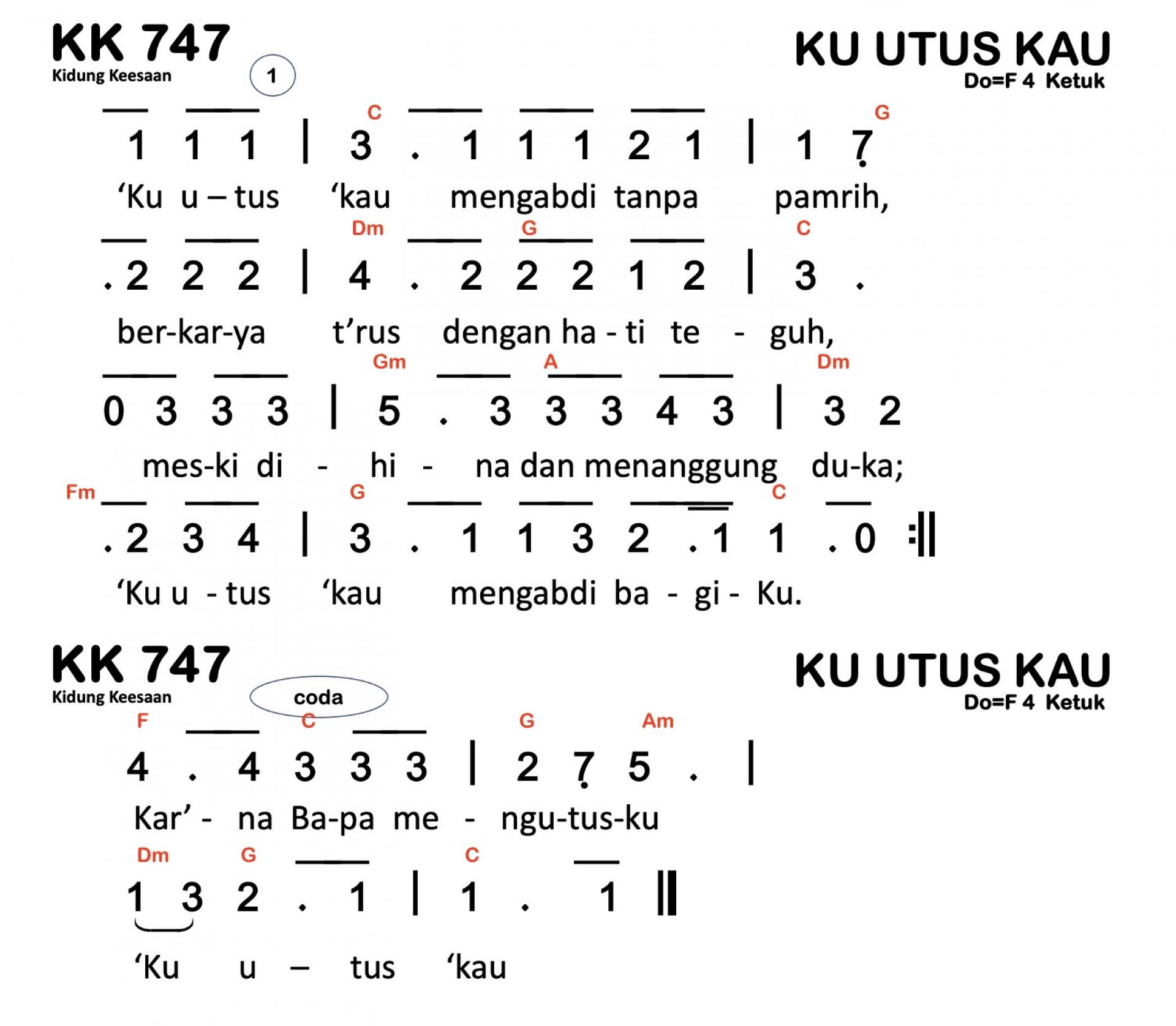 Partitur Chord KK 747