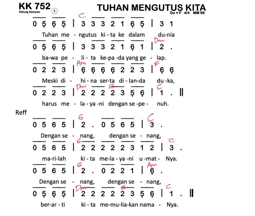Partitur Chord KK 752