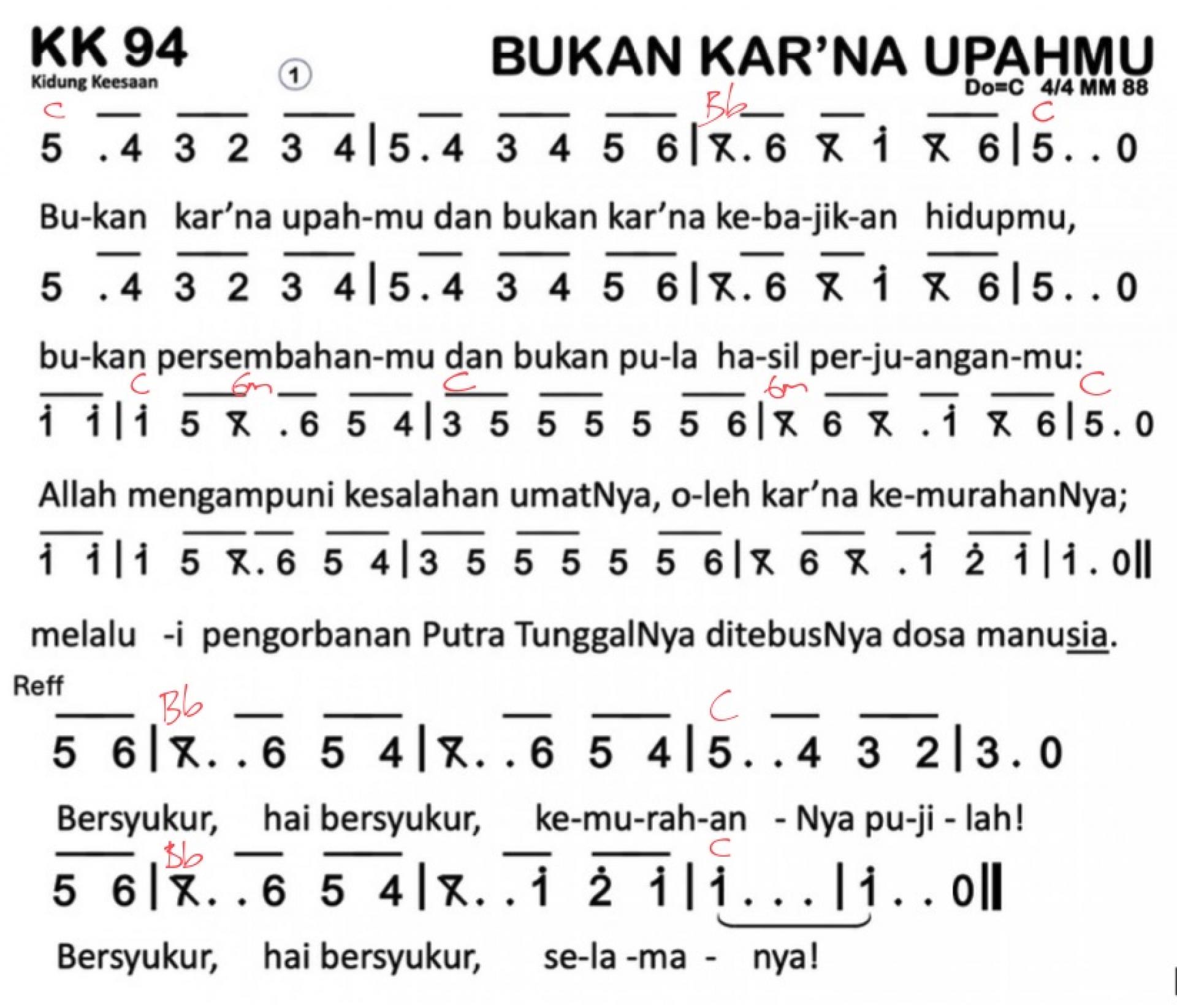 Partitur Chord KK 94