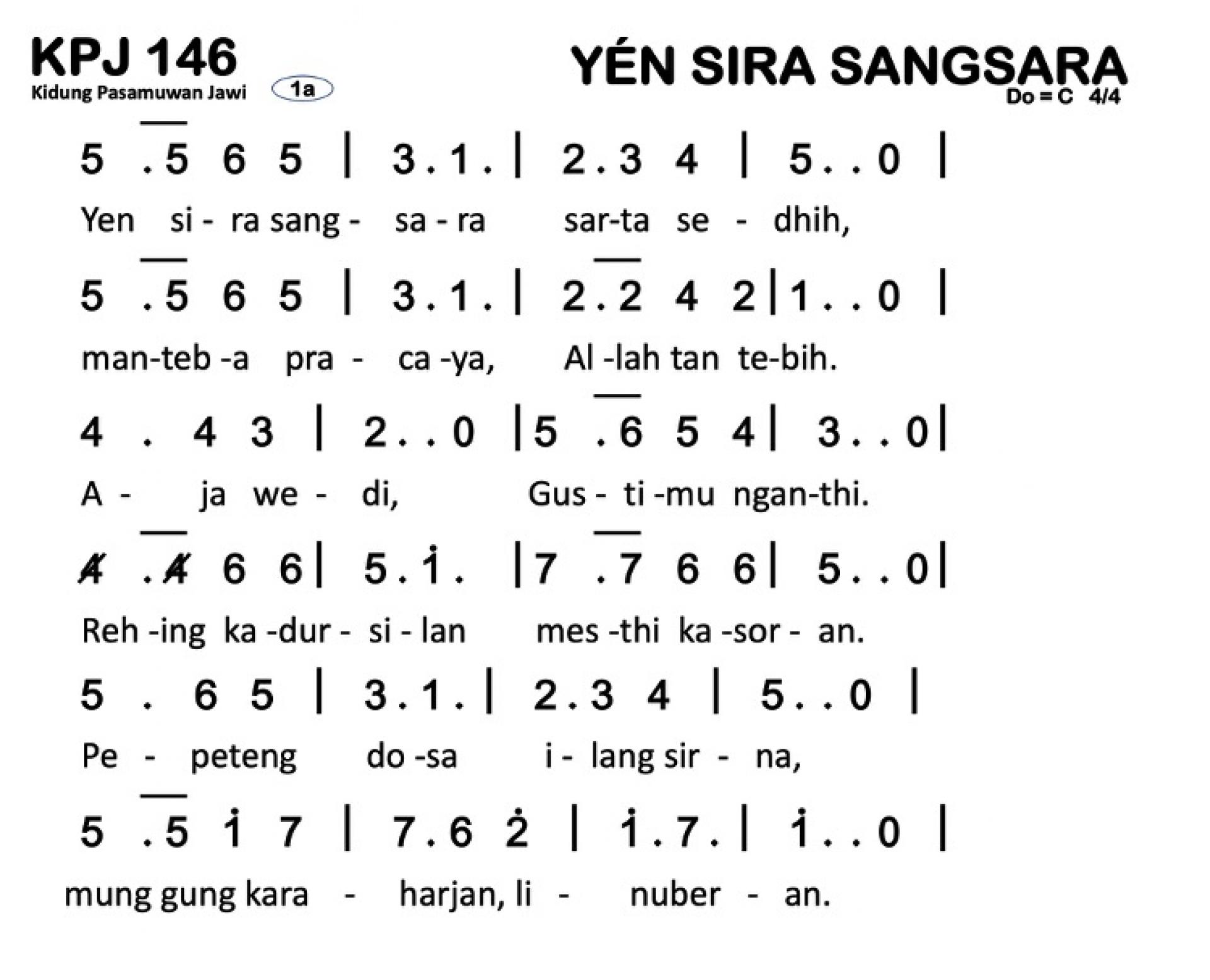 Partitur Chord KPJ 146