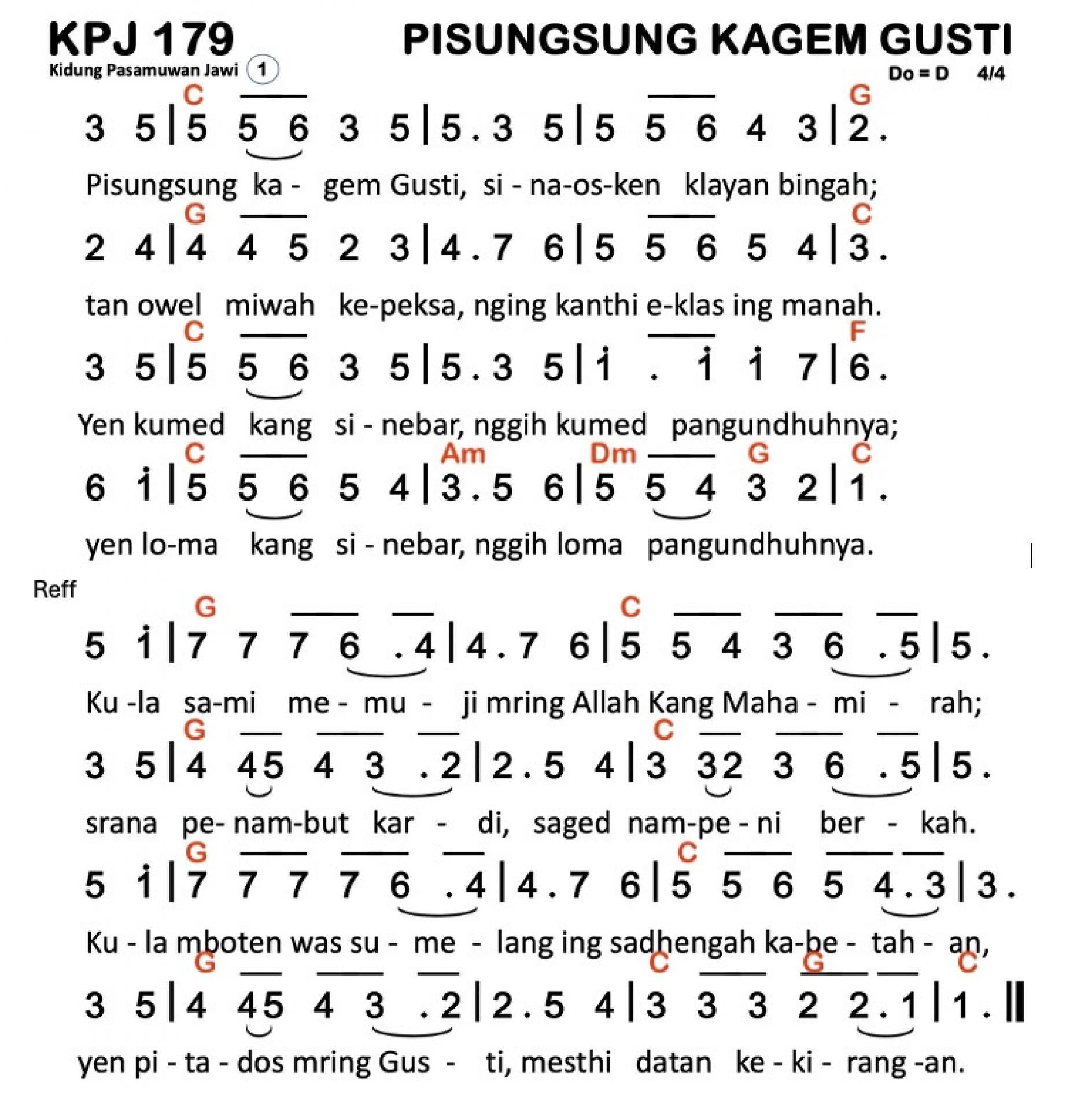 Partitur Chord KPJ 179