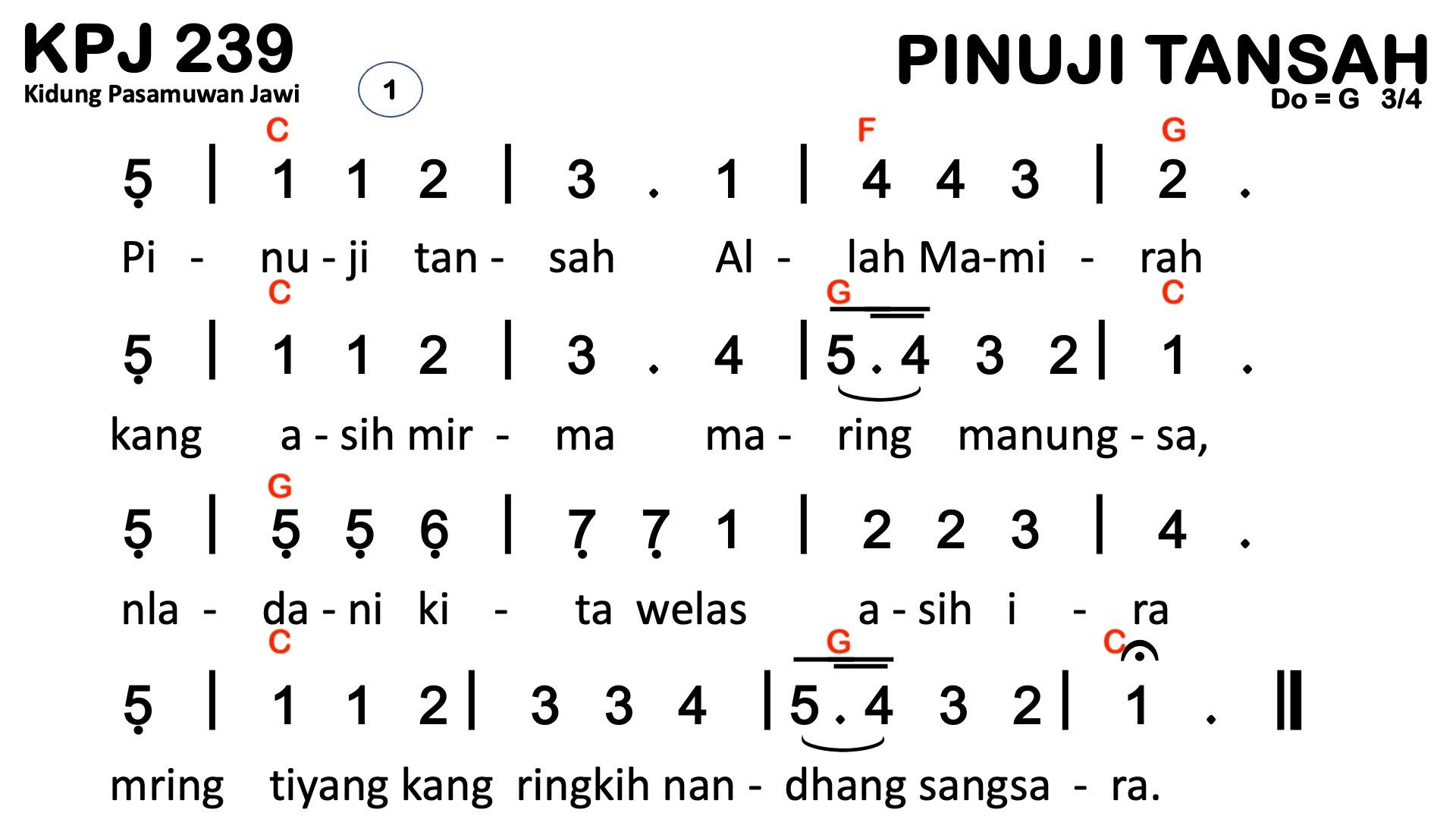 Partitur Chord KPJ 239