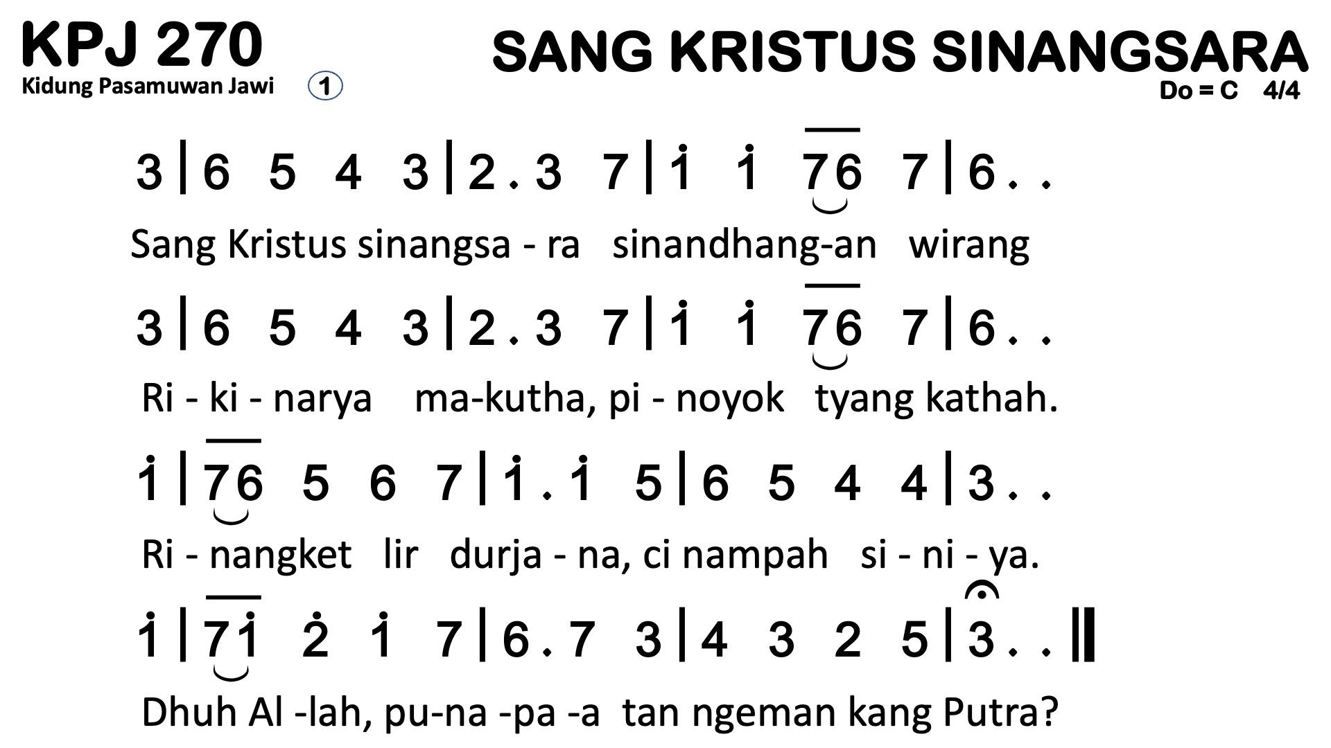 Partitur Chord KPJ 270