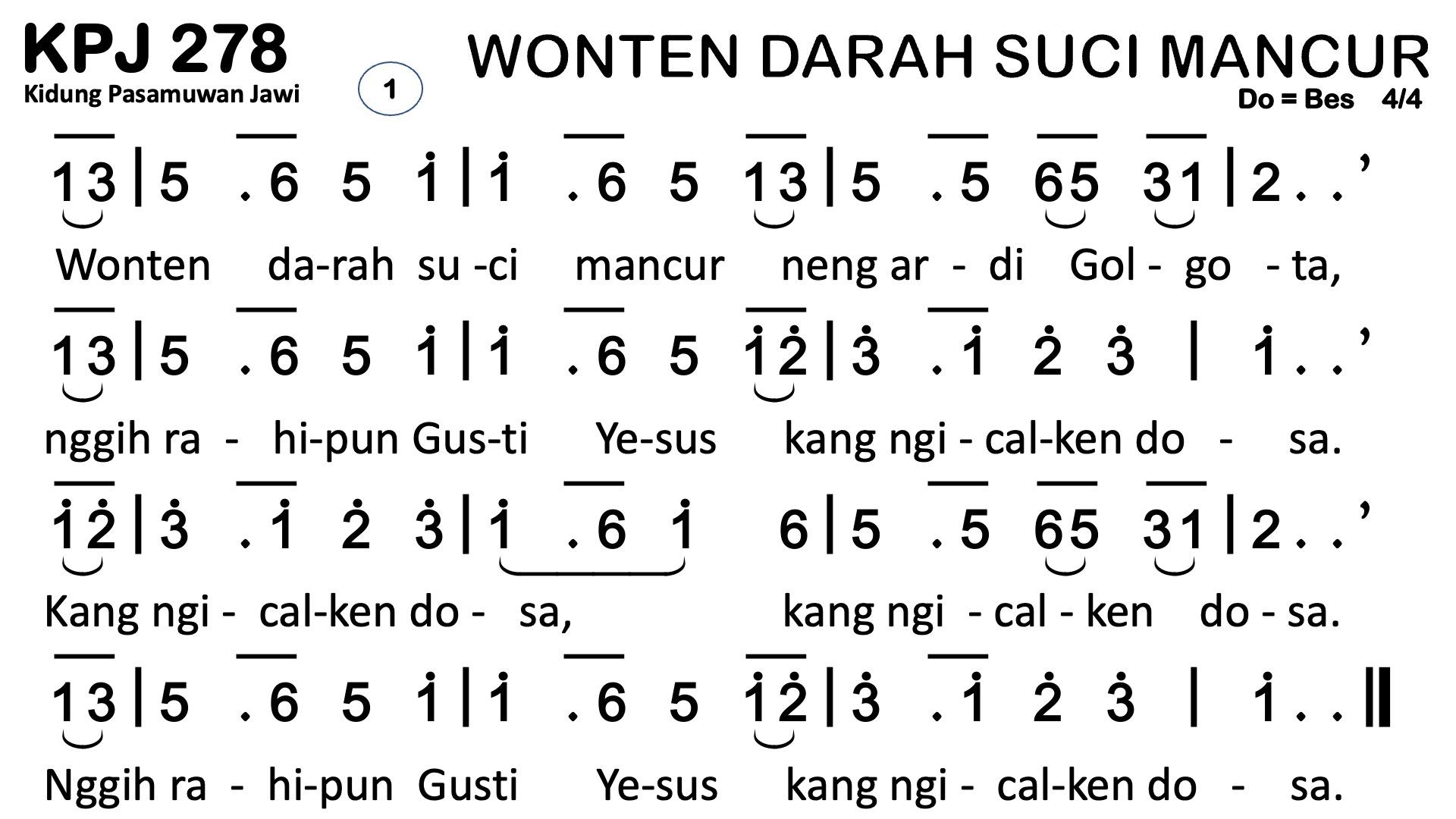 Partitur Chord KPJ 278