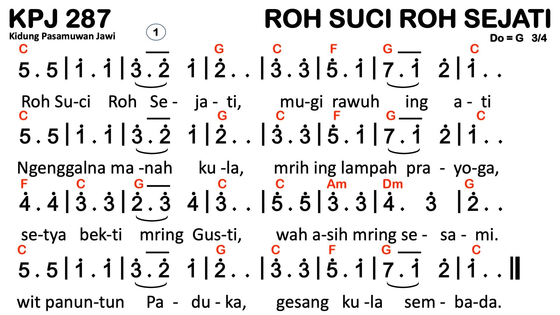 Partitur Chord KPJ 287