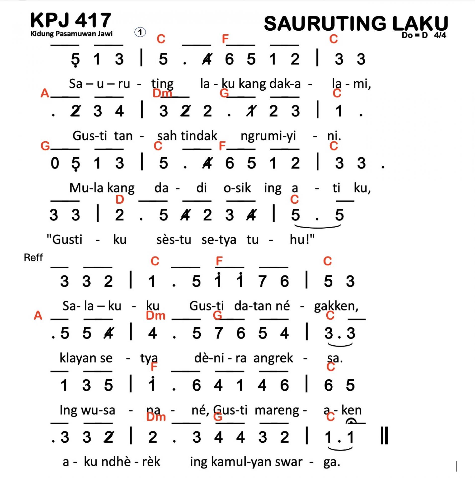 Partitur Chord KPJ 417