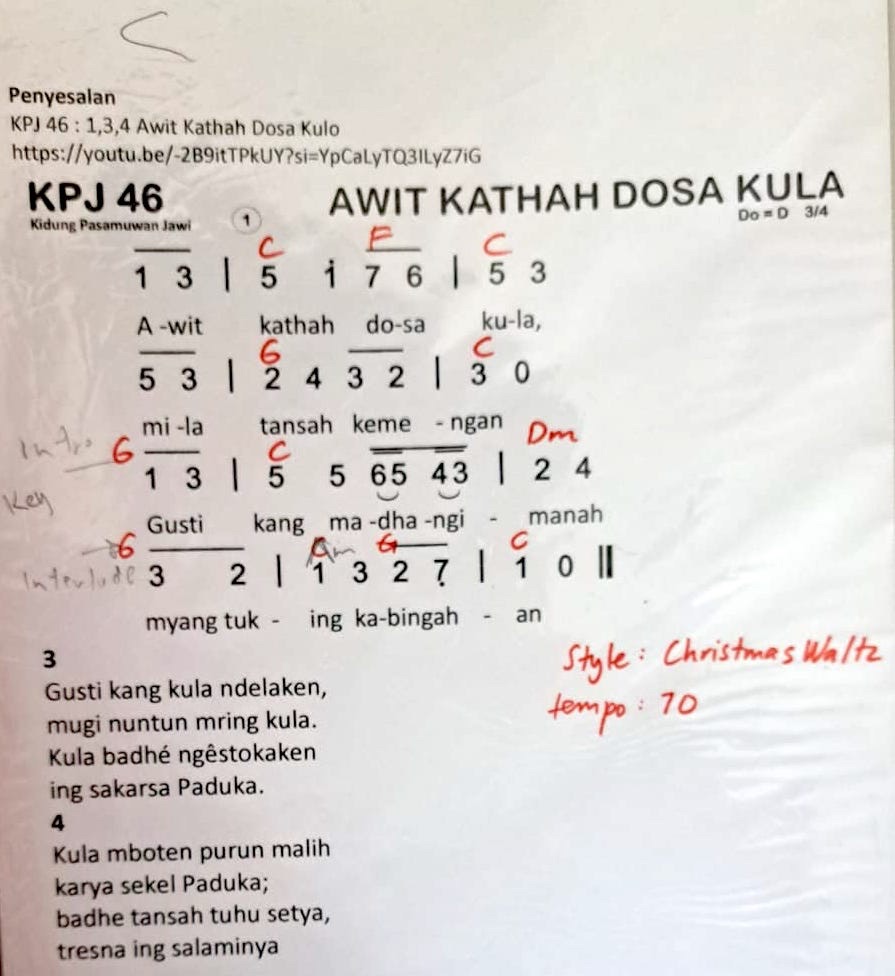 Partitur Chord KPJ 46