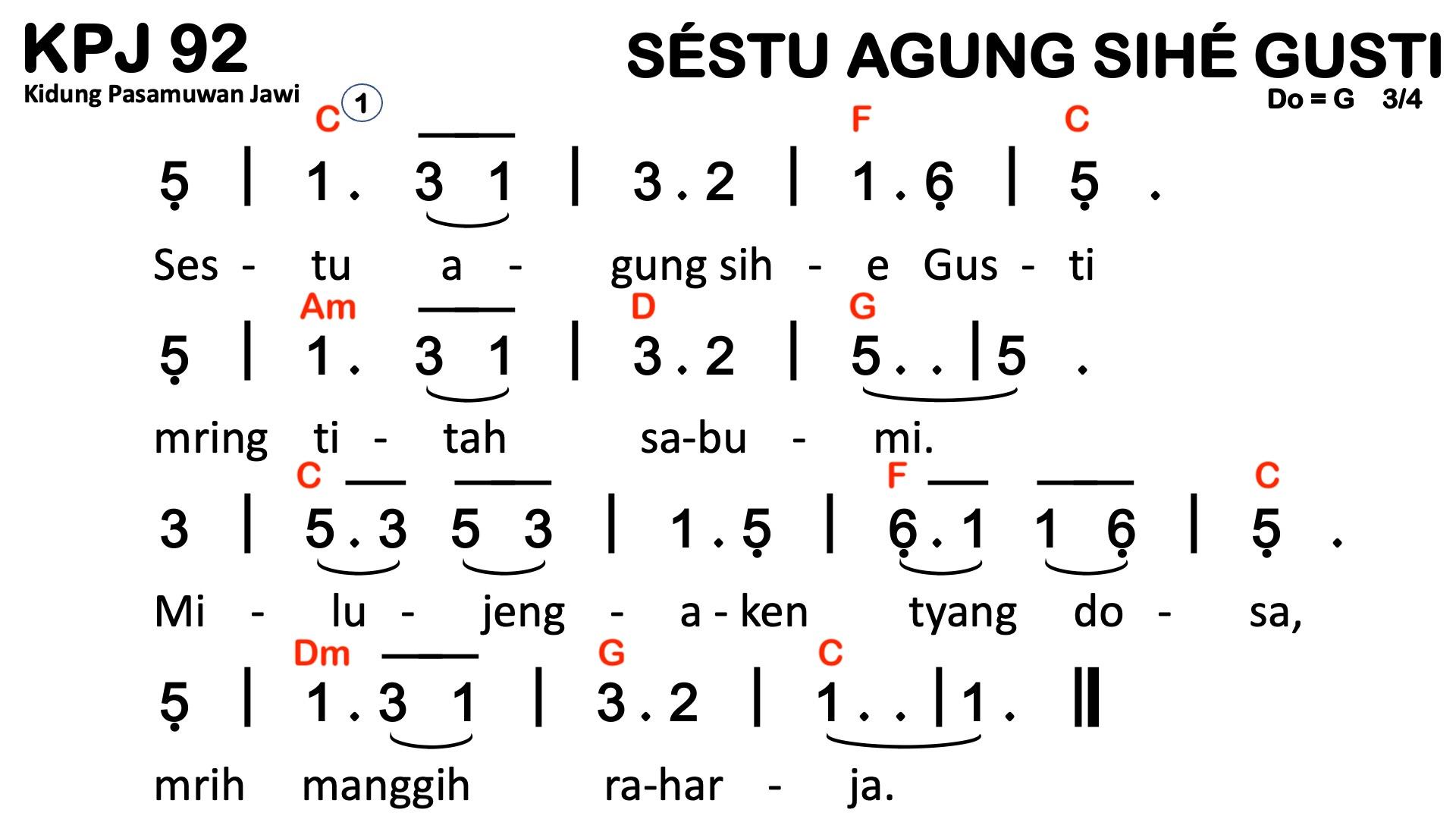 Partitur Chord KPJ 92