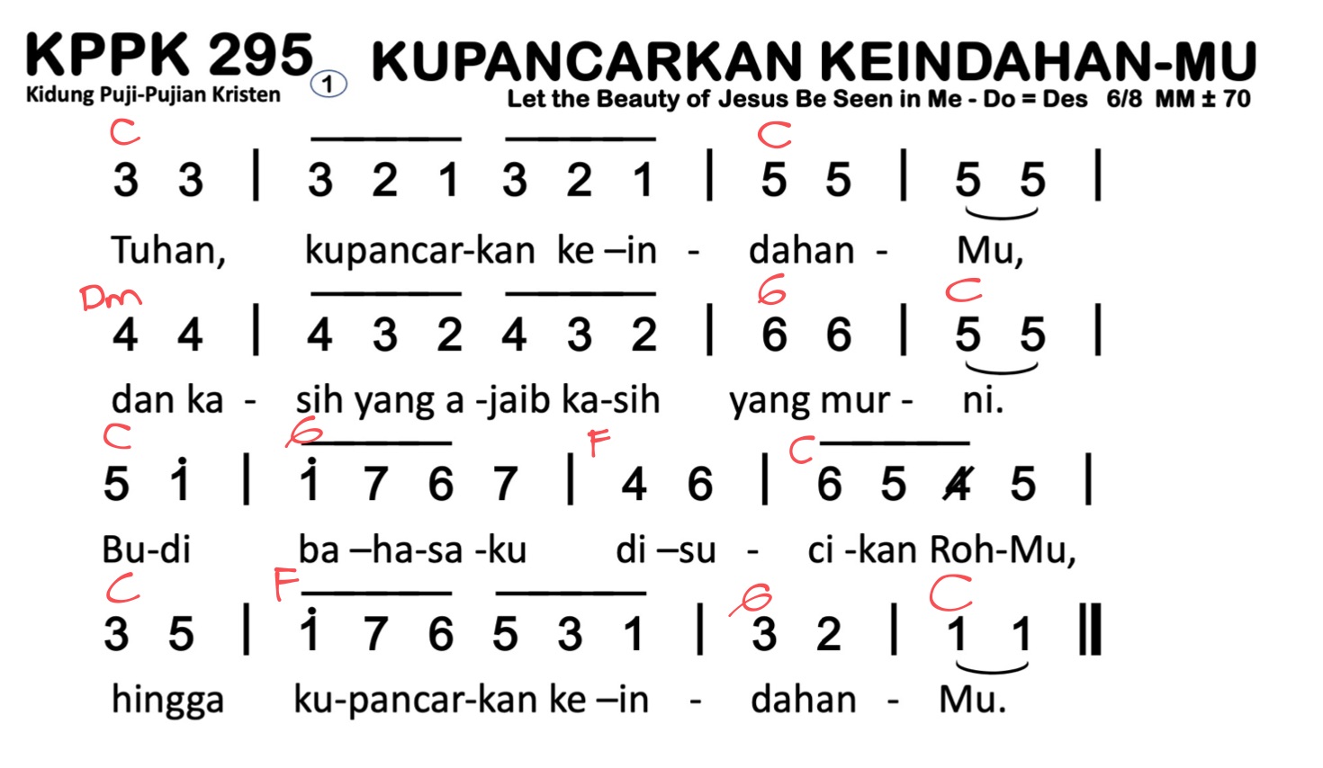 Partitur Chord KPPK 295