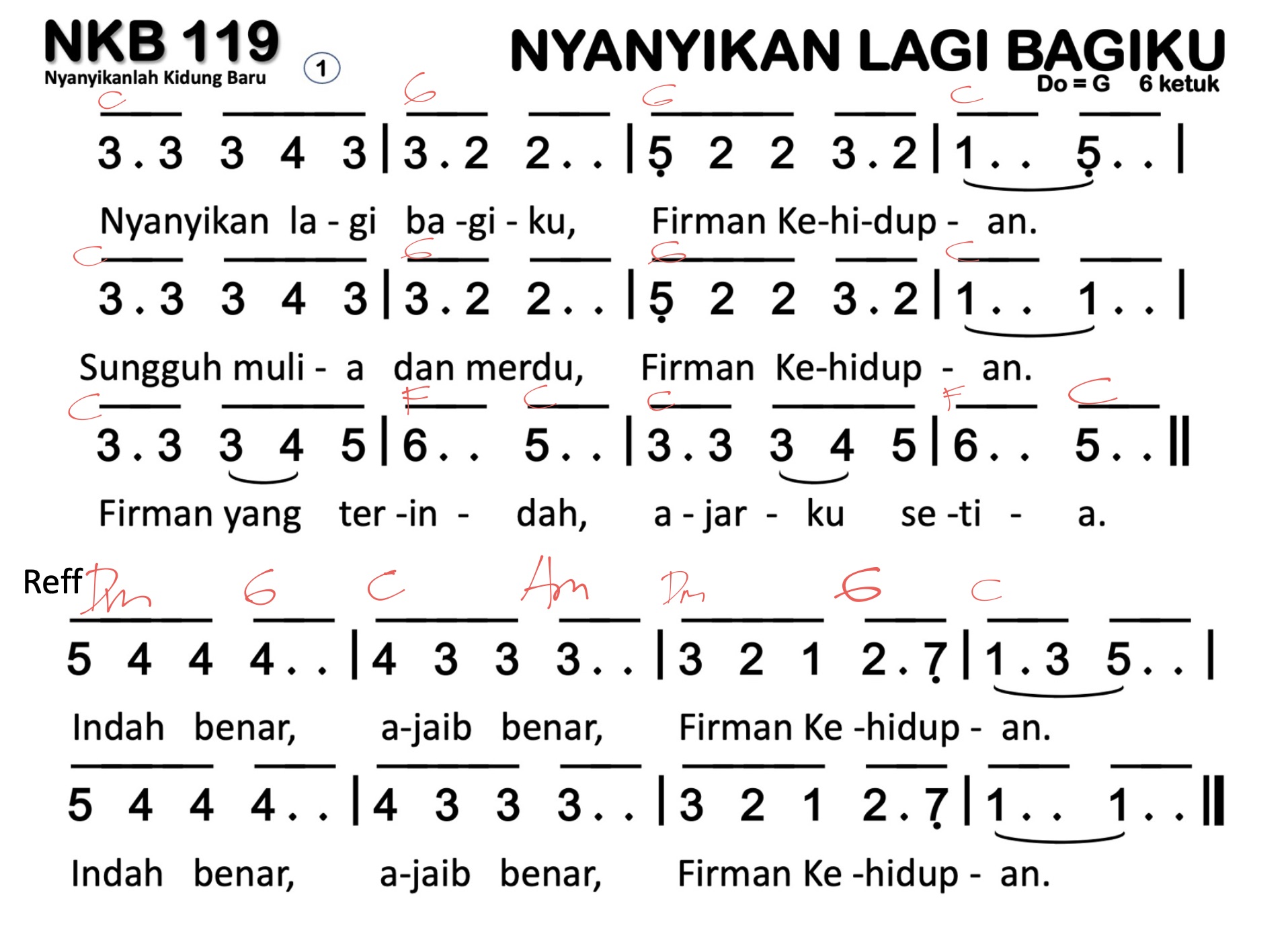 Partitur Chord NKB 119