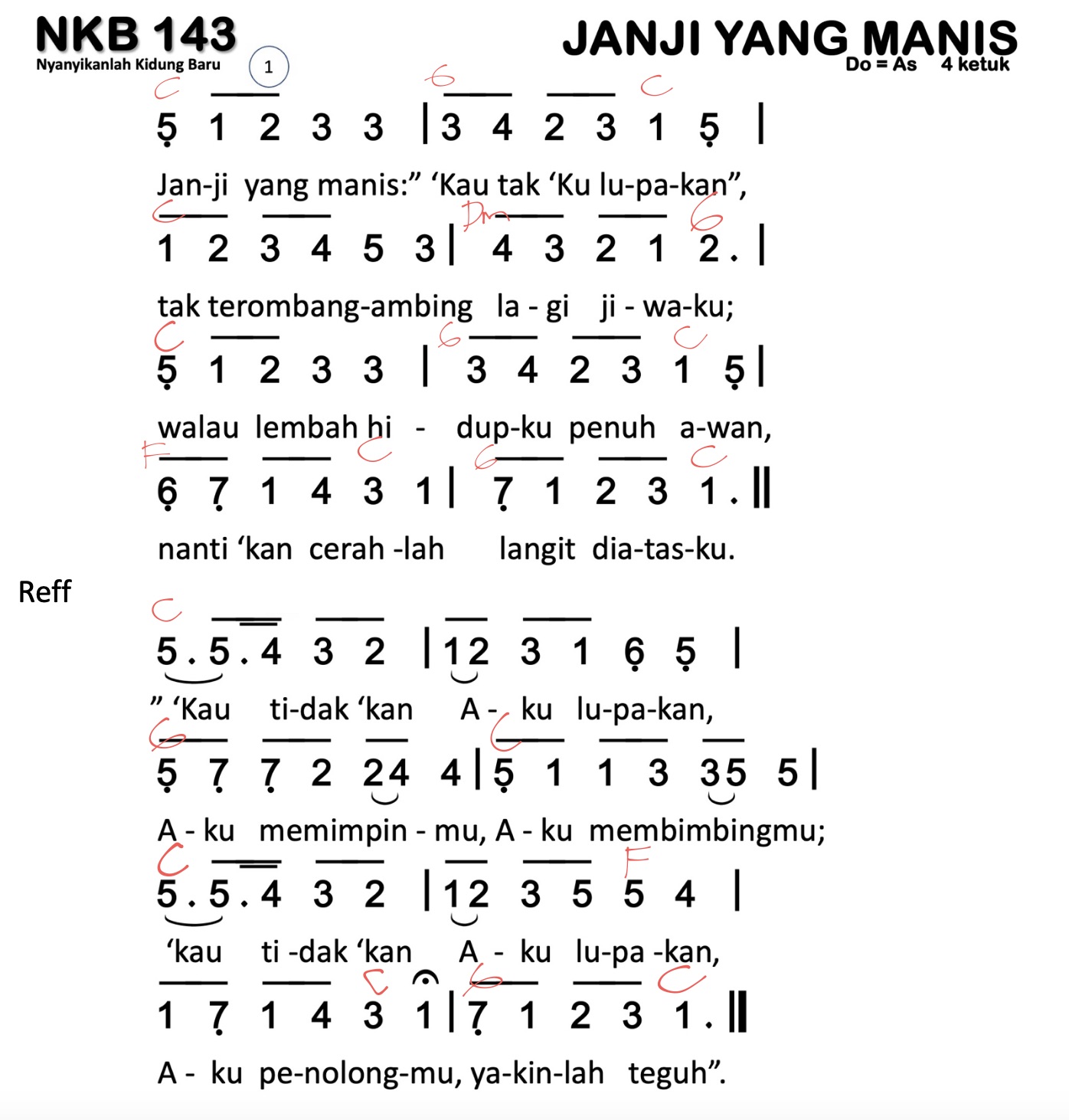 Partitur Chord NKB 143