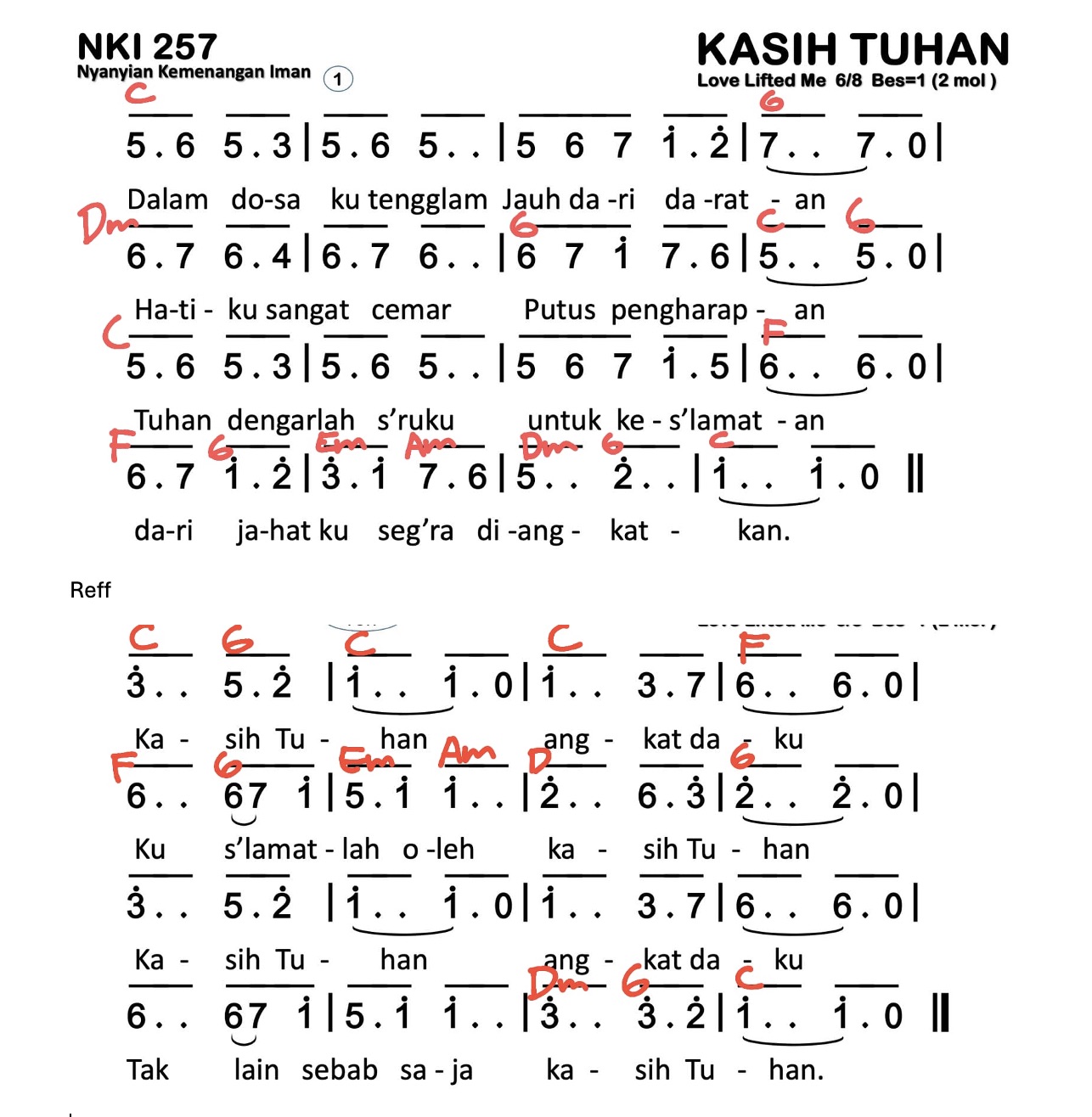 Partitur Chord NKI 257