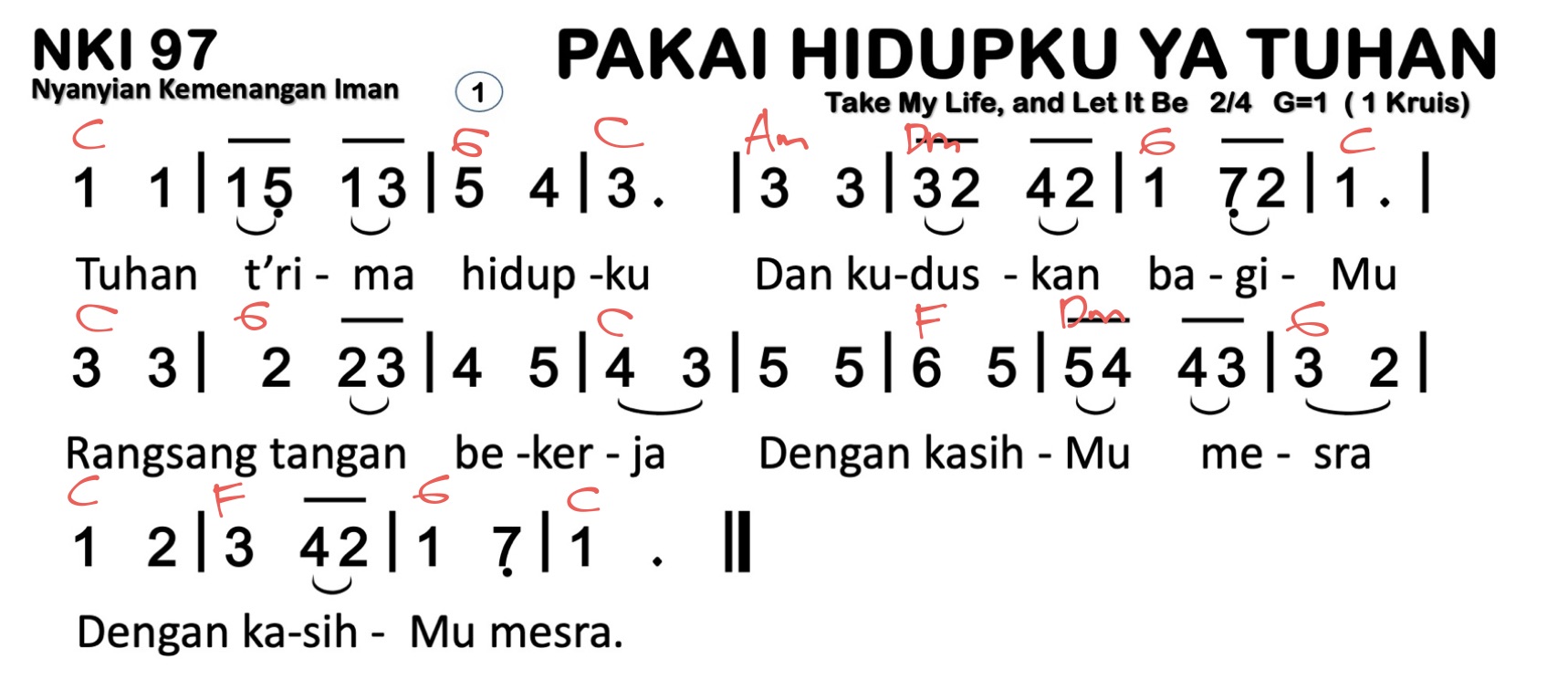Partitur Chord NKI 97
