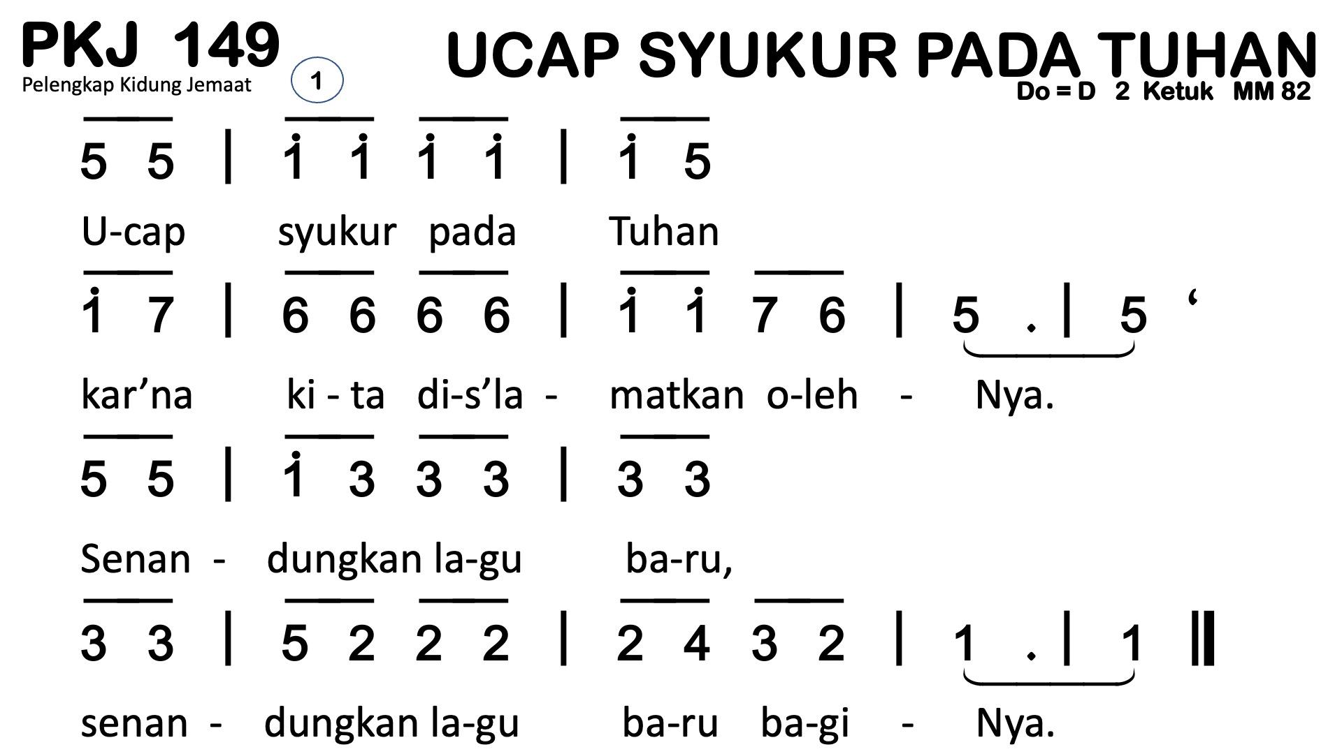 Partitur Chord PKJ 149