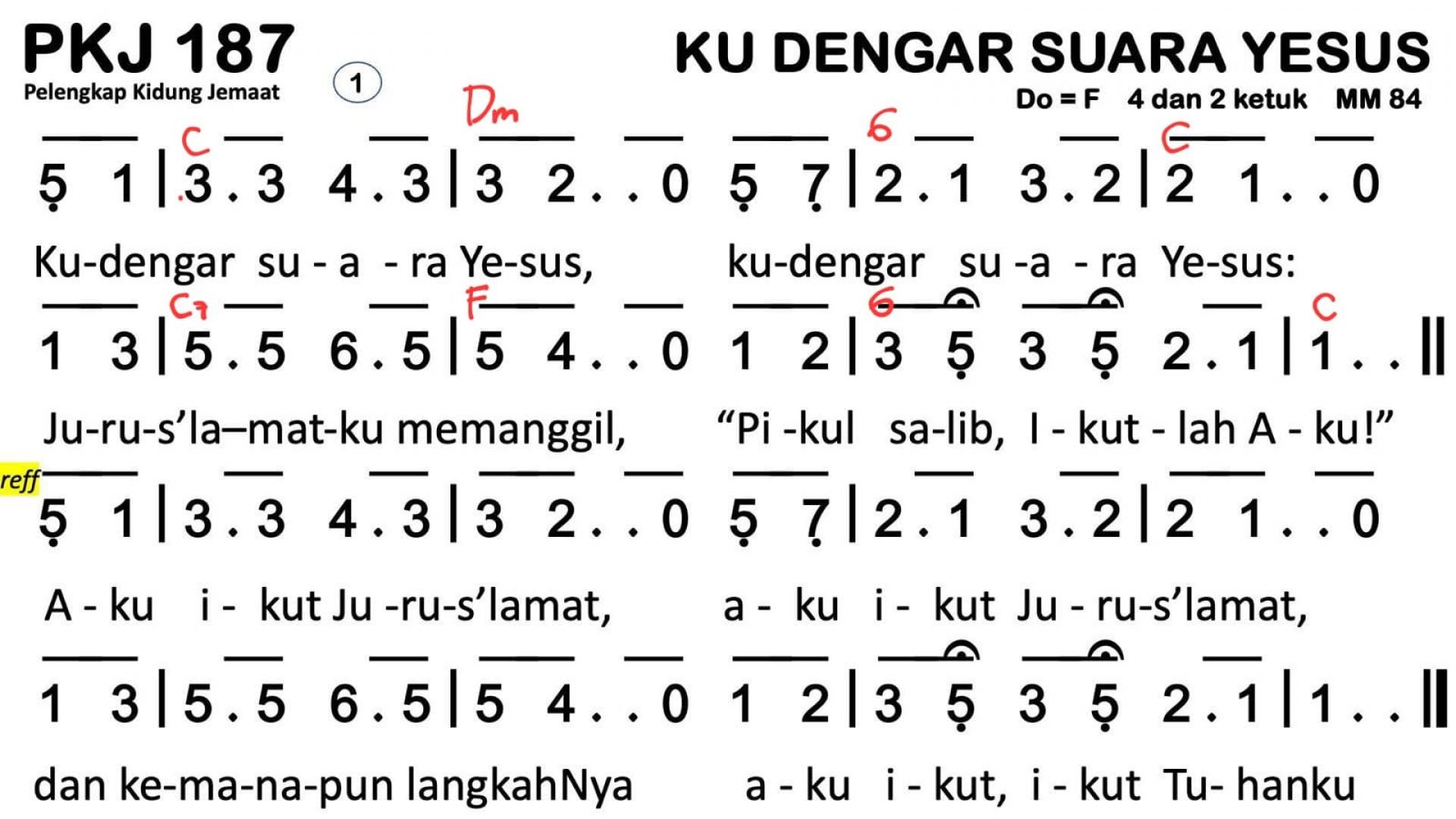 Partitur Chord PKJ 187