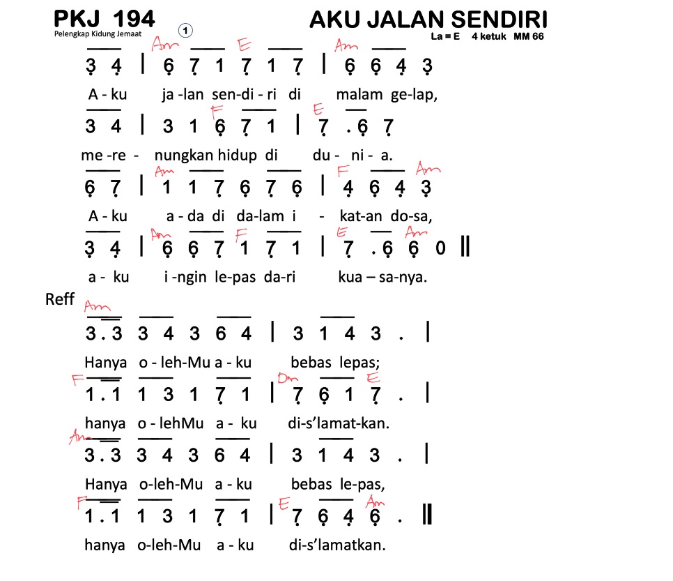 Partitur Chord PKJ 194