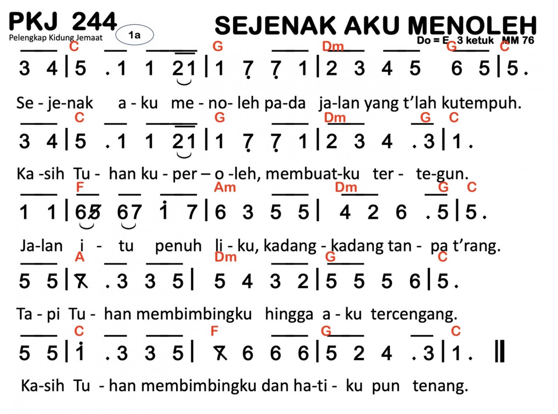 Partitur Chord PKJ 244