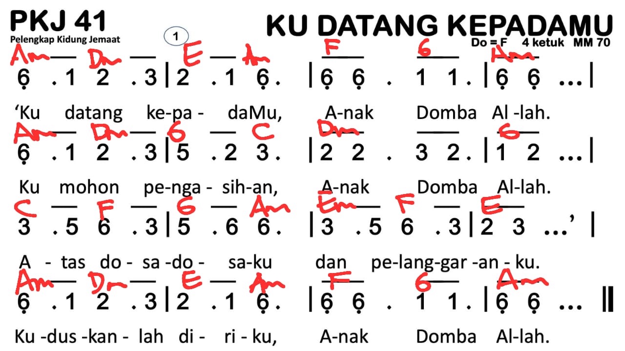 Partitur Chord PKJ 41
