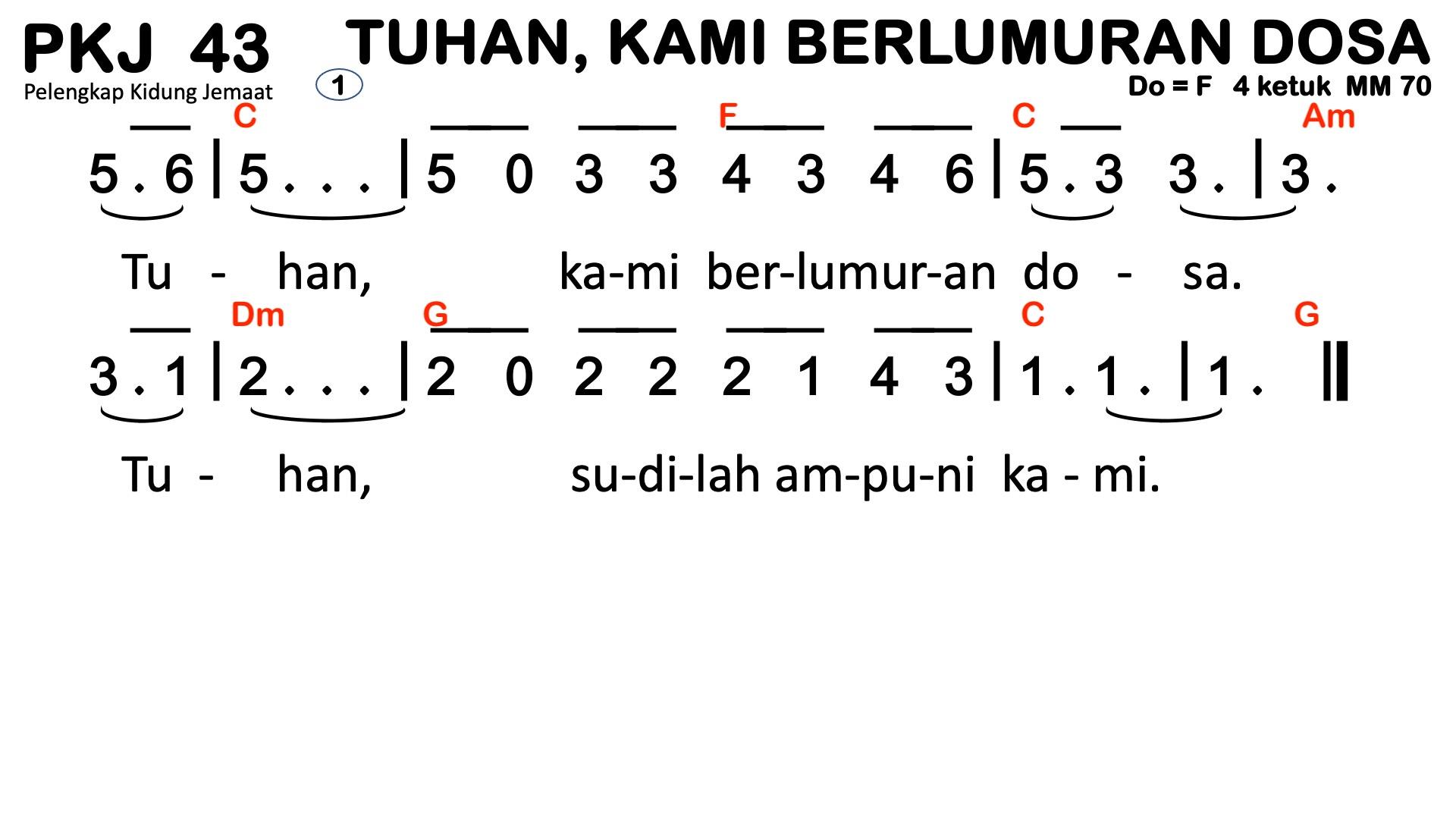 Partitur Chord PKJ 43
