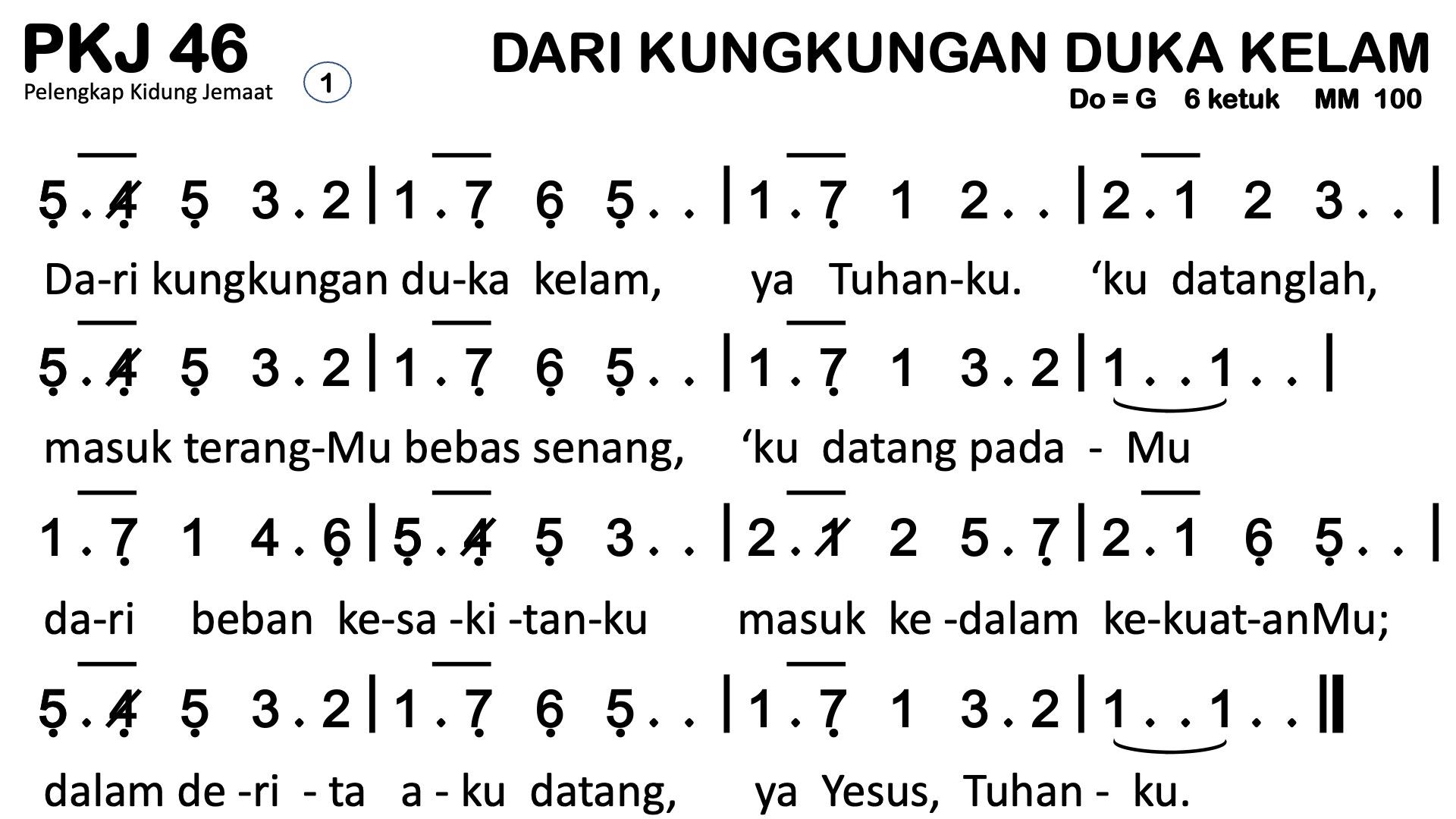 Partitur Chord PKJ 46