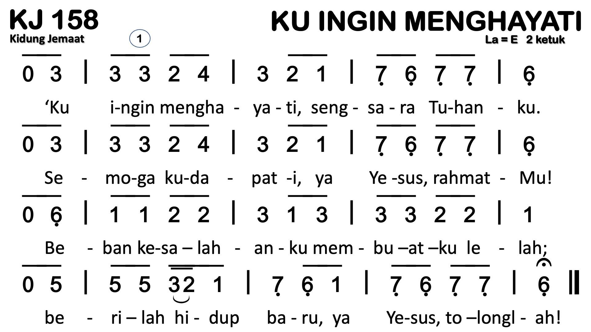Partitur Polos KJ 158