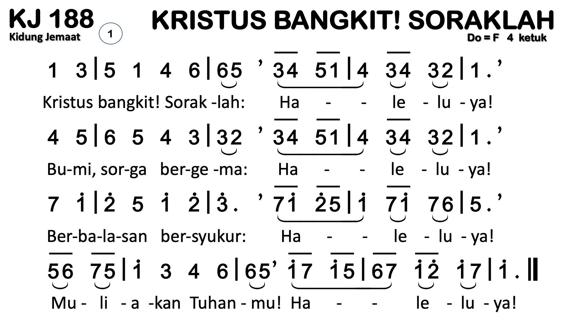 Partitur Polos KJ 188