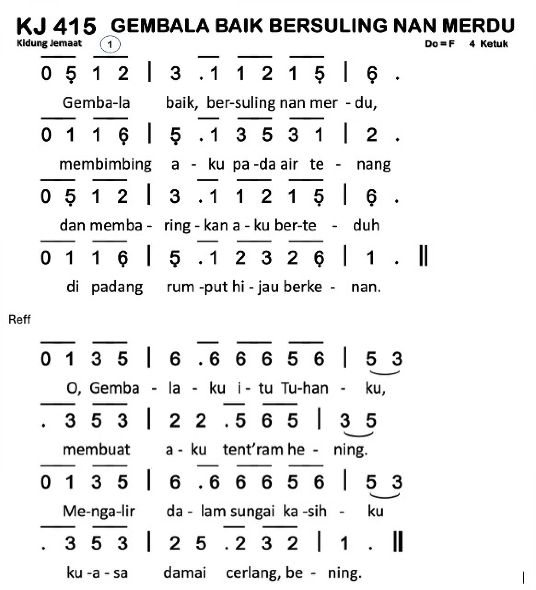 Partitur Polos KJ 415