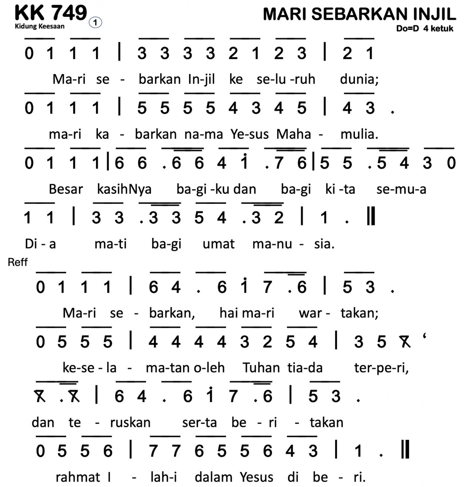 Partitur Polos KK 749